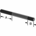 Bsc Preferred Black-Oxide ST Threaded on Both Ends Stud 3/8-16 Thread Size 4 Long 1-1/2 and 5/8 Long Threads 91025A640